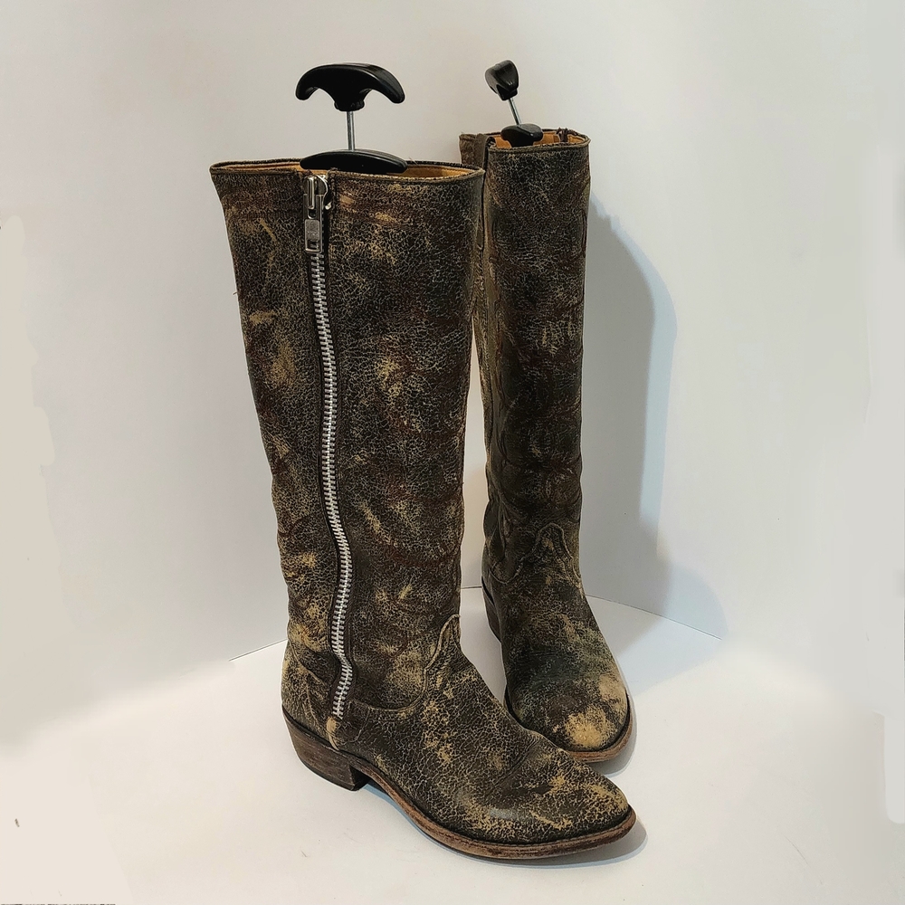 Old Gringo Distressed Brown Leather Knee-High Boots
